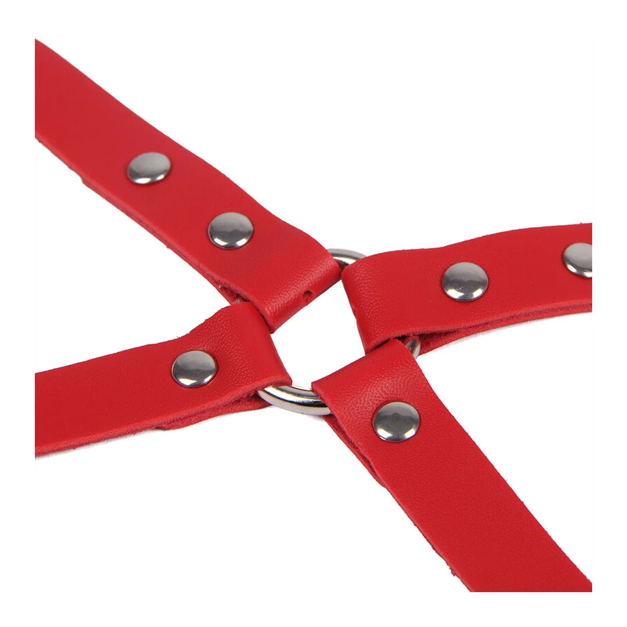 SUBBLIME - 953706 MENOTTES AVEC CEINTURE DE BONDAGE ROUGE TAILLE UNIQUE